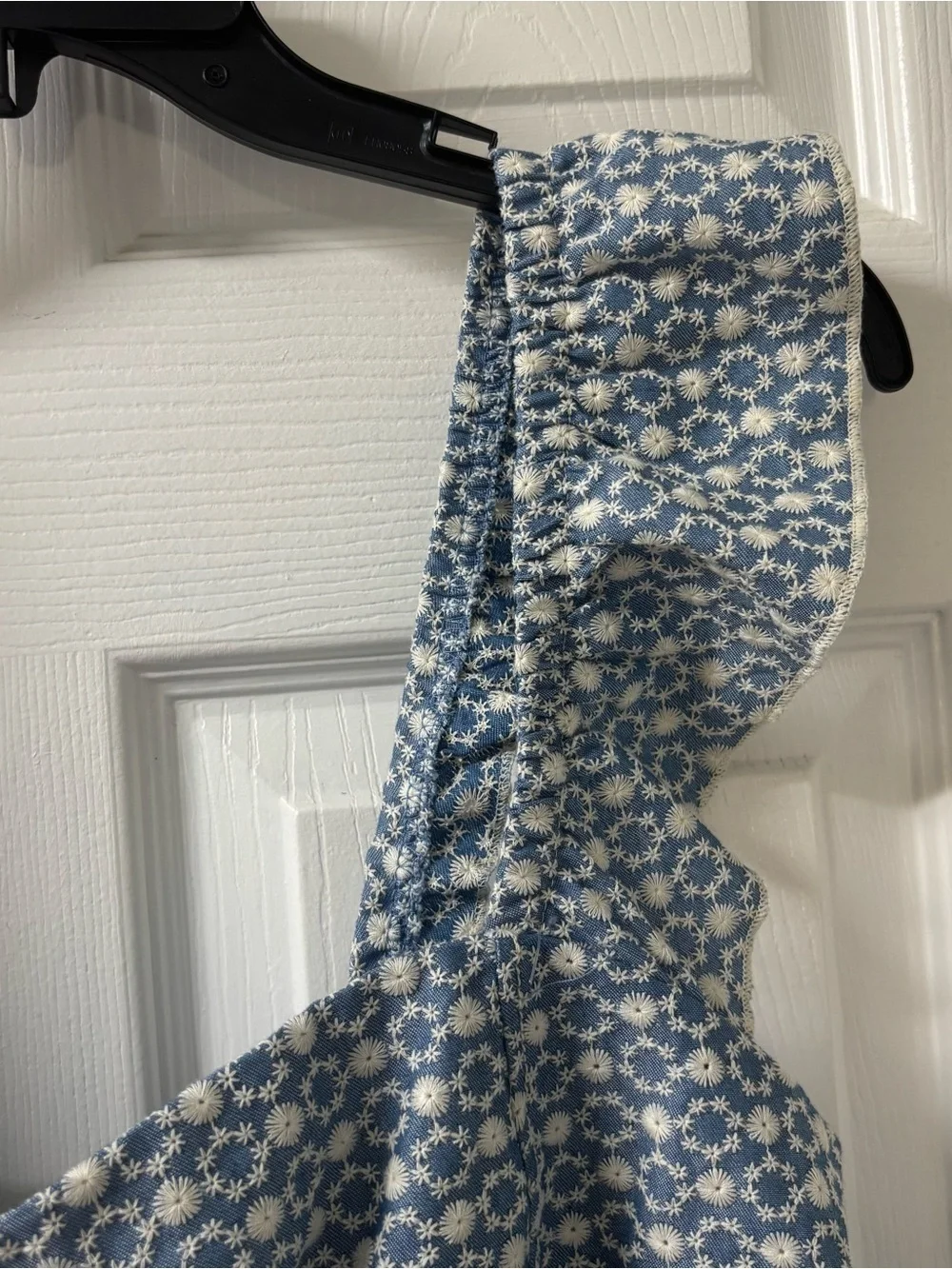 Cottagecore Blue Floral Ruffle Strap Tie-Back Crop Top Women’s Size XL NWT